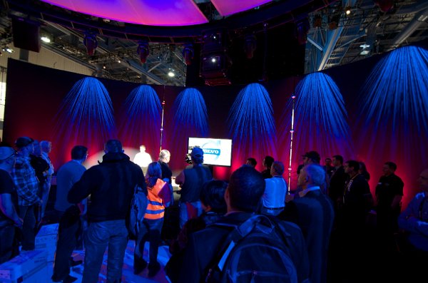 Presentation inside core of booth